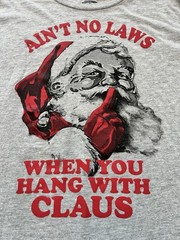 Holiday Time Santa Claus Funny T-Shirt Size XL Gray Christmas Holidays