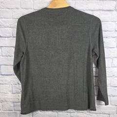 Carbon 2 Cobalt Men Green Gray Heather Long Sleeve Henley Shirt Cotton Blend XL