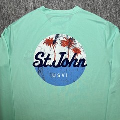 HIHO Performance Long Sleeve Shirt S Teal St.John US VII Graphic Made in Peru