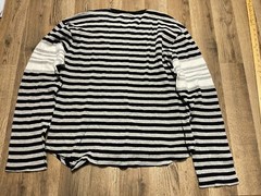 Carbon Shirt, Men’s Size XXL, White Gray Black, Striped, Long Sleeve