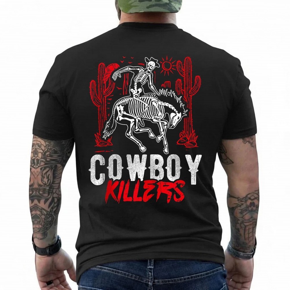 COWBOY KILLERS Western Skull Cowboy Skeleton Cowboy T-Shirt