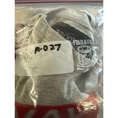 Brooklyn Standard Gray T-Shirt with Red Plastic “Wavy” Stencil Men’s Large EUC