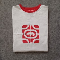 Ecko Unlt Shirt Mens Large White Red Rhino #72 Logo Front Back Hip Hop Y2k