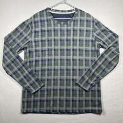 Nomads Pullover Long Sleeve Shirt Mens XL Plaid Green Blue Gray Soft Warm