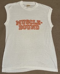 vintage gym t-shirt muscle Bound Size M 80s Crop Top MenS