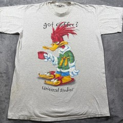 Vintage Universal Studios T-Shirt Mens OSFA Sleep Woody Woodpecker Got Coffee