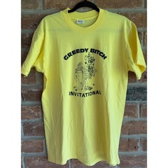 Vintage 80s Greedy Bitch Invitational Golf T Shirt Single Stitch USA Made L