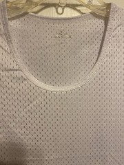 Men’s Mesh Tank Top Quick-Drying Fitness NWOT size Medium US White Poly stretch