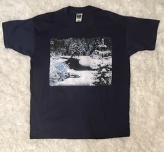 Vintage Graphic Tshirt Winter Scene Single Stitch Snowy Trees Creek 90s Size XL