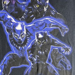 MARVEL Studios BLACK PANTHER Graphic Print Men’s L Black Tagless Crew Tee