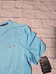 Nike Men Dri-FIT Miller Mesh Top Tee Shirt Polyester AT3951-496 Blue NWT Size S
