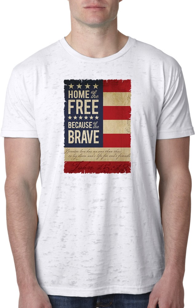 Buy Cool Shirts USA T-shirt Home of the Brave Burnout Tee