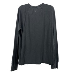 Rag & Bone Size Large Henley Shirt Gray Long Sleeve Cotton Slub Raglan Mens