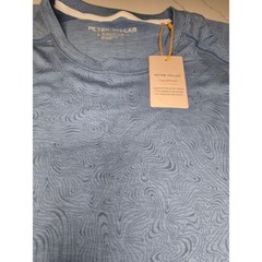Peter Millar Crown Sport Active Men Storm Blue Swirl T-Shirt UPF 50 MS22EK300A L