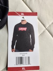 Levi’s Men’s Black Long Sleeve Graphic Logo Crew Neck T-Shirt XL 3LGLK2247B