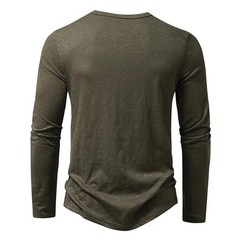 Camisa De Manga Larga Moda Lujo Camiseta Elegante Algodón Cuello V Para Hombres