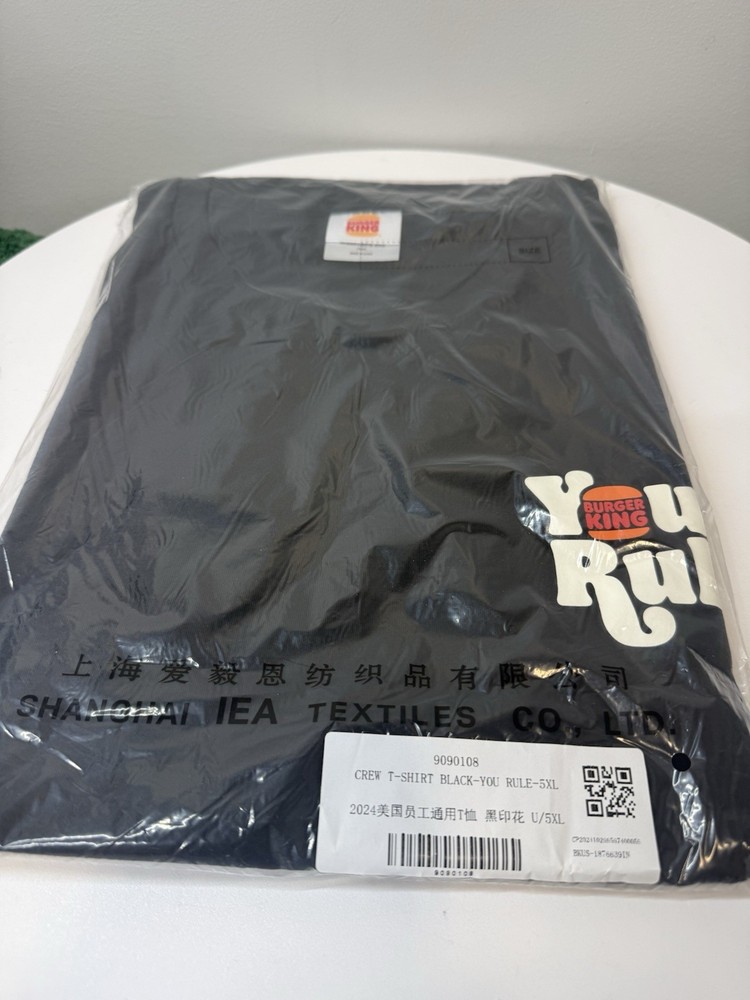 BURGER KING T-Shirt Men’s 5XL You Rule Have It Your Way Black Employee Crew NEW