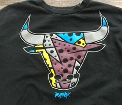 RufNek Men’s Black Chicago Bulls Short Sleeve T-Shirt Size Large