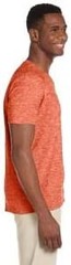 Gildan G64V Men’s 4.5 Oz Softstyle V-Neck T-Shirt Heather Orange S
