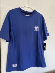 MLB Men’s NEW YORK YANKEES Adult T Shirt LARGE Blue Color – NWT