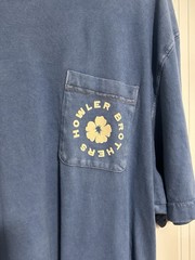 Howler Brothers Men’s Blue T-Shirt Handsaw And Flower Design, Blue With Pocket