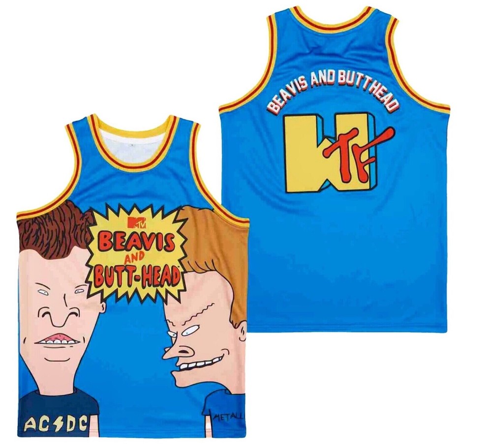 New Headgear Classics Beavis and Butthead Basketball Blue Tank Jersey RJRSY-108