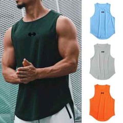 Gym Fitness Bodybuilding Sport Vests Mesh Breathable Quick Dry Running Tank Tops