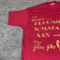 VTG T Shirt Adult Medium Red Single Stitch Shopping The Frilly Filly Sax Marcus