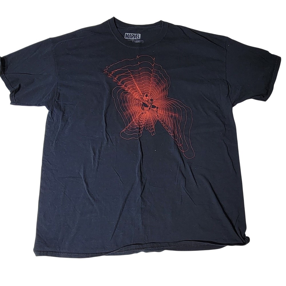 Marvel Ant-Man Loot Crate Graphic T-Shirt Mens 2XL Black Red Topographic Print
