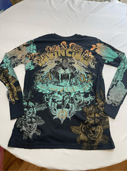 $68 TRUE LOVE FALSE IDOLS by AFFLICTION Long Sleeve Slim Fit Y2K T-shirt NWT