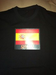 Spain LED Flag EQ Sound Activated Flashing LED Design T-Shirt All size in stock