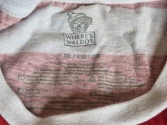 Vintage Official Where’s Waldo? Graphic Striped T-Shirt XL – 90s Novelty – MINT
