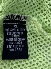 Rue 21 Top Unisex Sz XL Lime Green Long Sleeves Open Mesh Drawstring 1/4 Zip