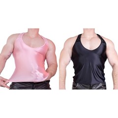 Mens Gym Lace Tank Top Showing Muscle Clubwear Sleeveless Sports Sexy Athletic