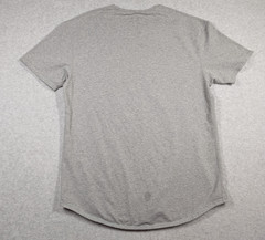 BYLT Men Shirt XL Drop Cut Lux Crewneck Performance Short Sleeve Curve Hem Gray
