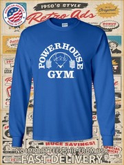 New Tee Powerhouse Gym Men’s Long Slevee T-Shirt American Tee Shirt men