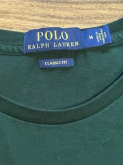 Polo Ralph Lauren Chenille Big Logo Spell Out T Shirt Green Classic Fit Mens M