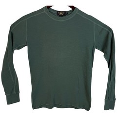 RRL Ralph Lauren Men’s Small Henley Shirt Green Waffle Knit Long Sleeve Thermal