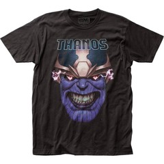 Thanos (Marvel Comics) Mens T-Shirt – Giant Evil Grin Under Name