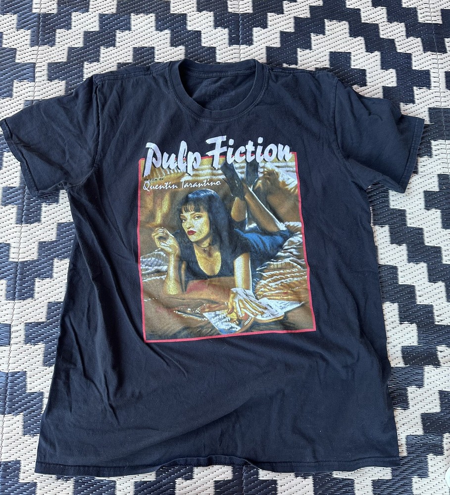Pulp Fiction Mia Wallace T-Shirt XL Black Movie Promo Quentin Tarantino