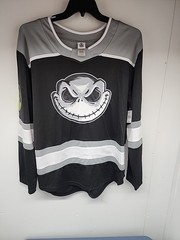 New Jack Skellington Hockey Jersey Disney Embroidered Back Graphic Print Front