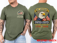 250 Anniversary USA 4th of July Patriotic 250 Years American (2-SIDES) T-Shirt