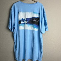 Reyn Spooner Surf Graphic Hawaiian Aloha T-Shirt Limited Issue Casual Blue XL