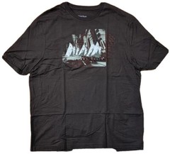 Perry Ellis Designer T-shirt Sailboats & Skyline 100% Cotton 2XL Brown Excellent