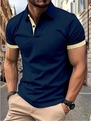 Men’s Breathable Summer Stripe Polo Shirt Stylish Lightweight Casual Top Wear