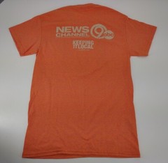 News Channel 9 ABC Syracuse NY T Shirt Size S Local SYR Orange Cotton Polyester