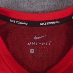 Nike Shirt Mens M Red Running Dry Miler Long Sleeve Dri-Fit Mesh Performance