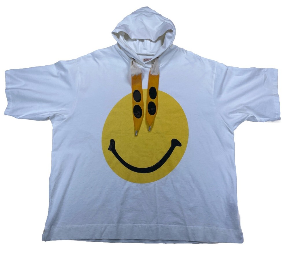 Kapital Rain Smile Hooded Shirt Smile Face Drawstring Brand New Made In Japan