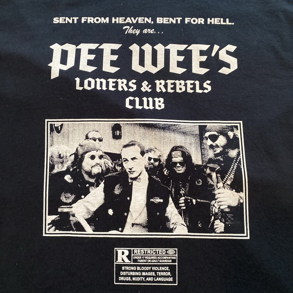 Pee Wee Herman Mens XXL Loners & Rebels Club T-Shirt 2 Sided Print Feels So Good