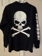Fashion Victim Skulls Long Sleeve Black/White T-Shirt 1991 Medium